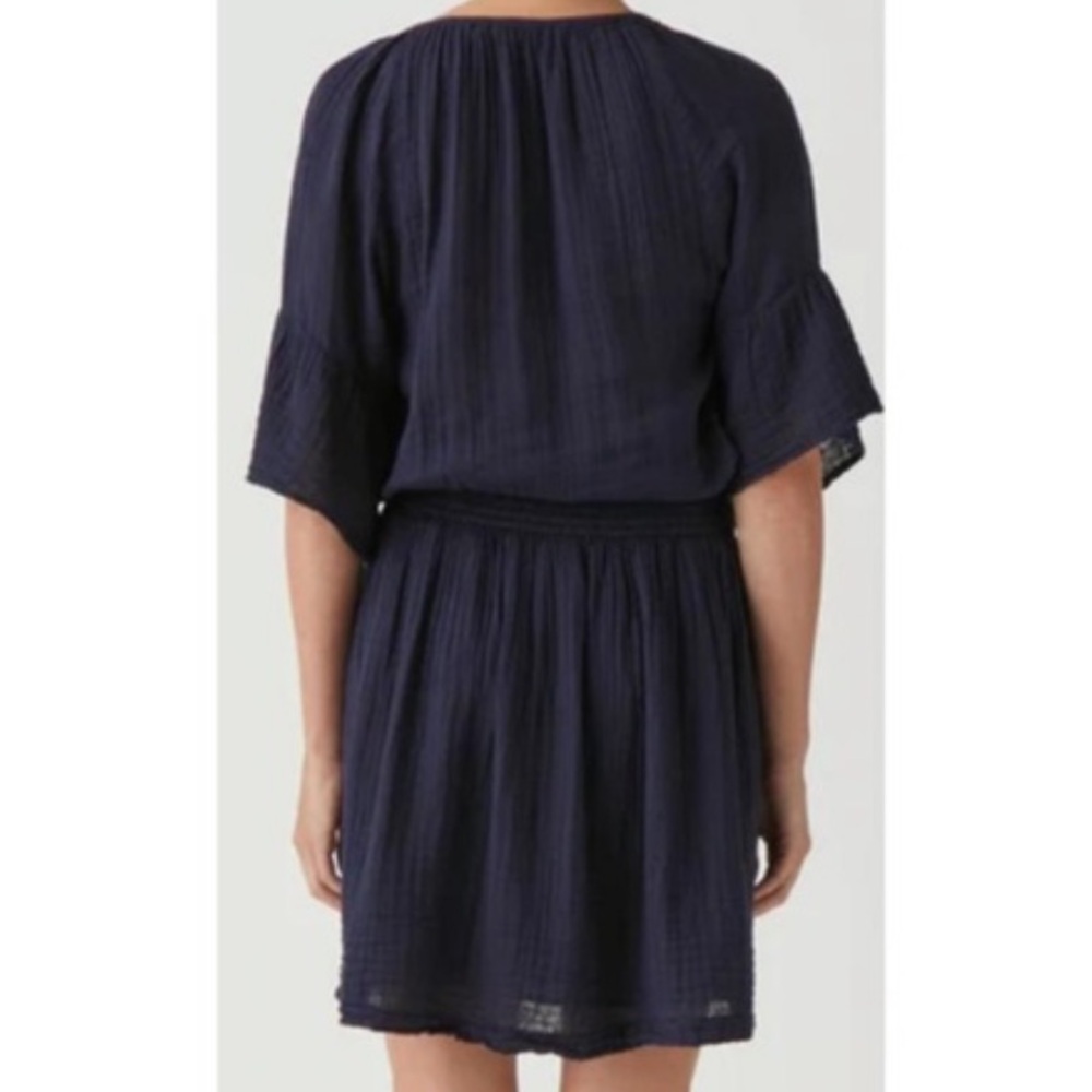 NWOT Michael Stars Navy Katelyn Lined Gauze 100% Cotton V Neck Dress- Size M - Picture 2 of 8